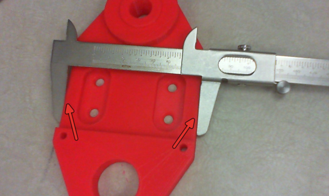Ensure the part fits fully within the big jaws, square aligned flat against the flat faces of the inside of the jaws.